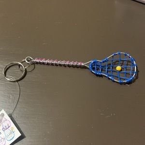 Lacrosse stick -Hand beaded key ring